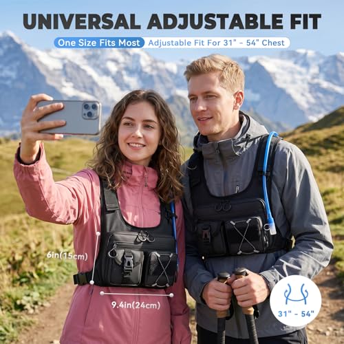 Lightweight Hydration Vest Backpack with 2.0L Bladder - Black V2