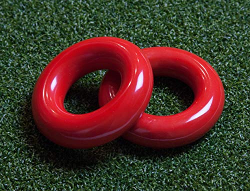 Golf Swing Weight Ring Set - 2 Red Weighted Training Donuts