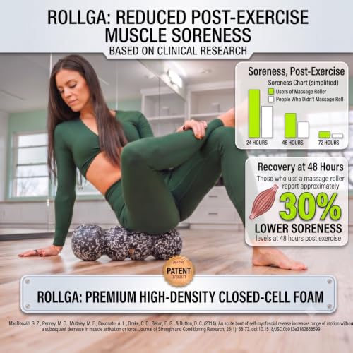 High Density Foam Roller - Back Pain Relief & Flexibility - 18 inches, White