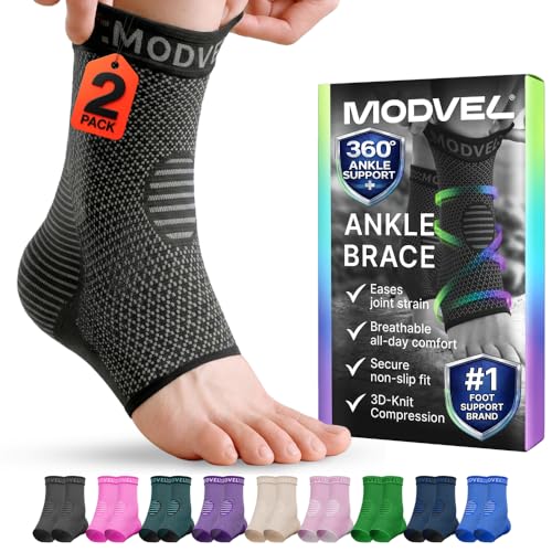 Ankle Compression Sleeve Socks for Sprains & Support - 2-Pack
