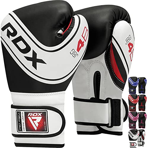 RDX Kids Boxing Gloves 6oz Maya Hide Leather Ventilated, Black