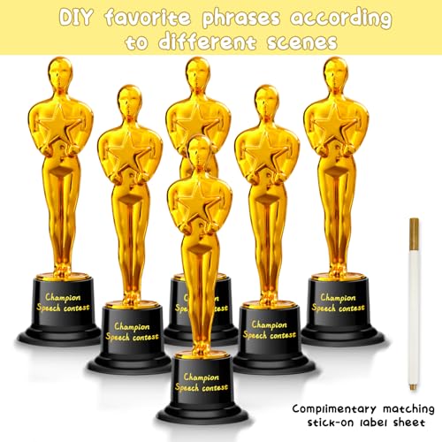 Mini Plastic Trophy Award - 6 Small Trophies for Parties