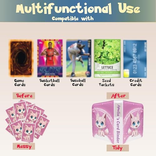 Copperloom Pink Sakura 4-Pocket Trading Card Binder with Name Tag & Tab Stickers