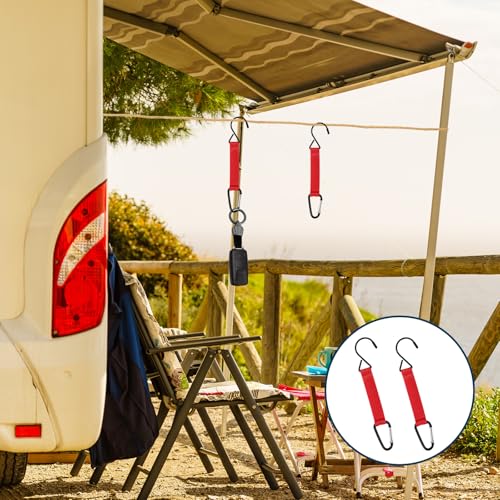 Fence Hooks - Durable Nylon & Aluminium Alloy - Red - Pack of 2
