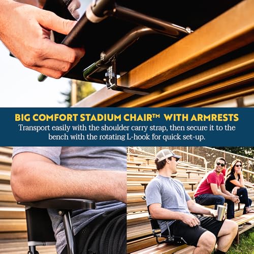 Comfort Stadium Chair with Armrests - Black