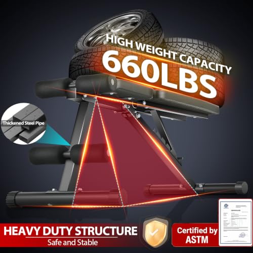 Adjustable Weight Bench for Home Gym - 660LBS Capacity, Black