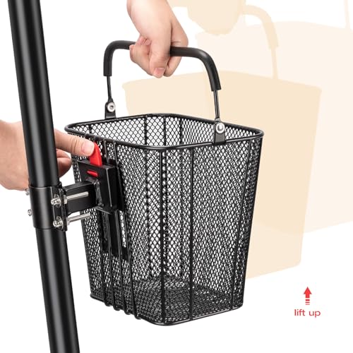 CXWXC Front Basket for E-Scooter with Quick-Release Handlebar Bracket
