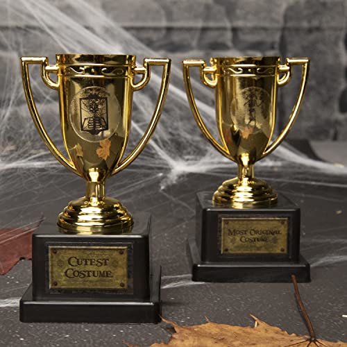 Customizable Halloween Costume Contest Trophies - 5-Pack with Stickers