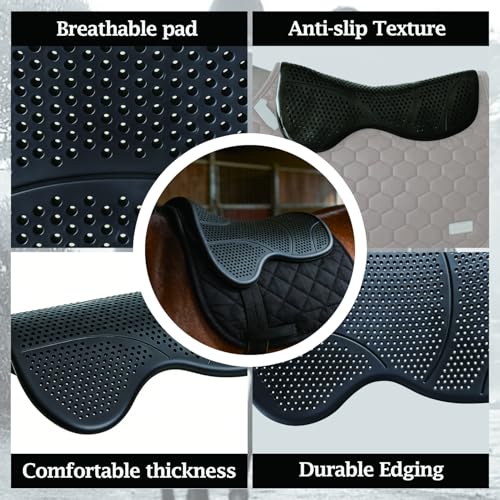 THREE ARCHERS Silicone Gel Horse Saddle Pad - Non-Slip, Shock Absorbing, All-Purpose Riding Pad