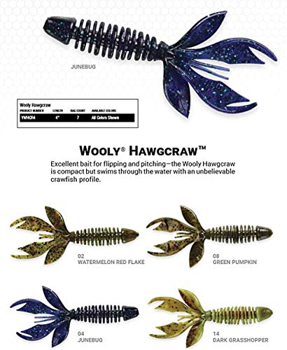 Soft Plastic Hawgcraw Creature Bait for Fishing - Watermelon Red, 7 Pack
