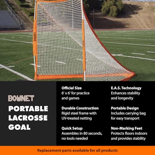 Portable Lacrosse Goal - 6'x6' with Carry Bag & Quick Setup