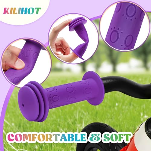 Non-Slip Rubber Bicycle Handlebar Grips - Purple