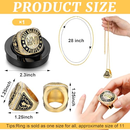 MVP Championship Ring with Display Stand & Necklace - Size 11