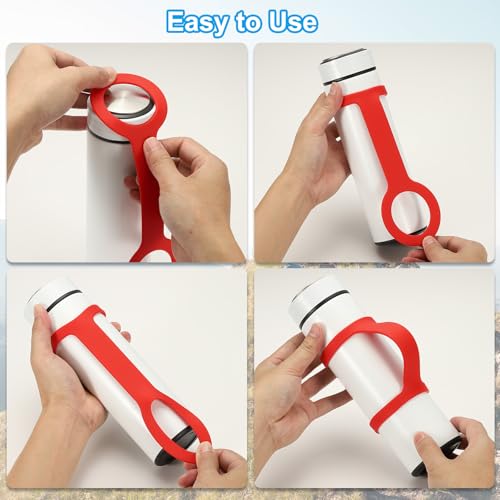 Water Bottle Holder Strap - Soft Silicone Grip for Running - Blue