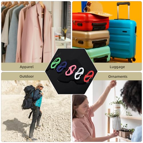 20 Pcs Mini Alloy Carabiner Clips - Dual Opening Keychain Hooks