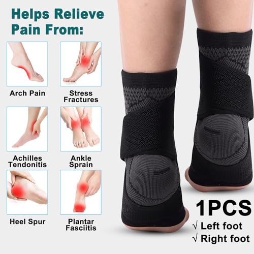 Adjustable Ankle Brace for Sprained Ankle - Breathable Foot Support Sleeve