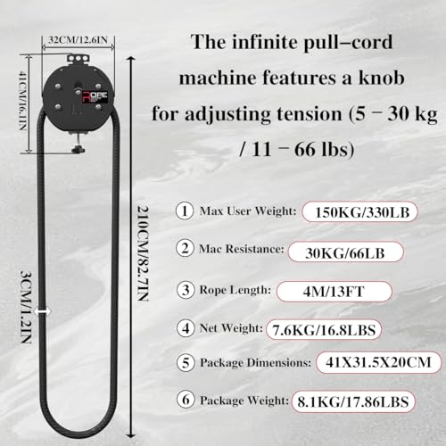 Endless Rope Trainer - Adjustable Resistance Cable Machine for Home Gym