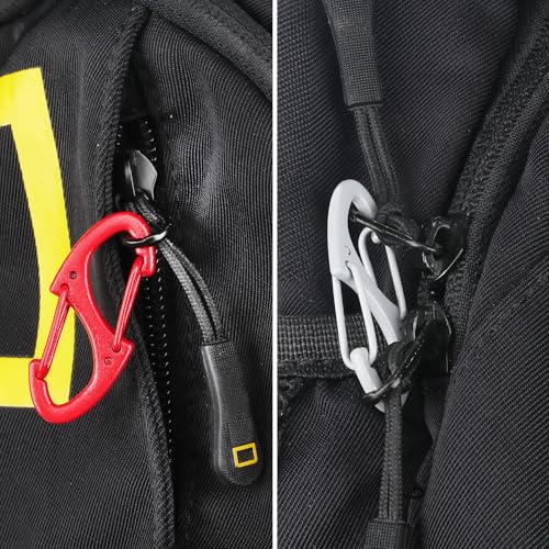 Mini Dual Wire Gate Carabiner Clips - 10 Pack, Mixed Colors