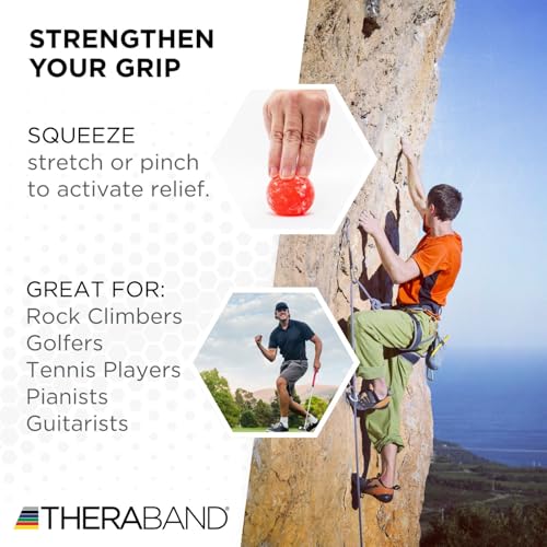 THERABAND XL Soft Hand Exerciser Ball - Red, Grip Strength & Rehab Tool