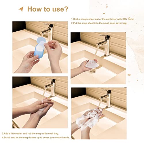 400 Sheets Portable Soap Paper for Travel - Multicolor