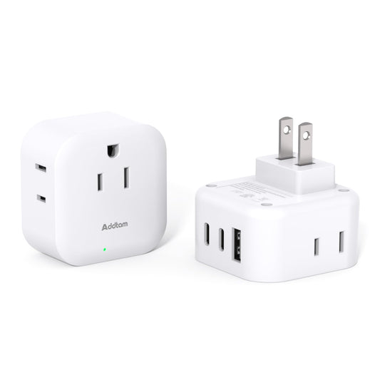 2 Pack US to Japan Plug Adapter, Japan Power Travel Adpter with 3 Outlets 3 USB Ports(2 USB C), Type A Travel Power Converter Plug Adaptor for USA to Japanese China Canada Mexico Philippines Peru