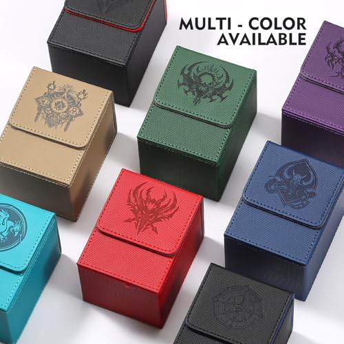 Premium PU Leather Trading Card Storage Box - Holds 100+ Cards