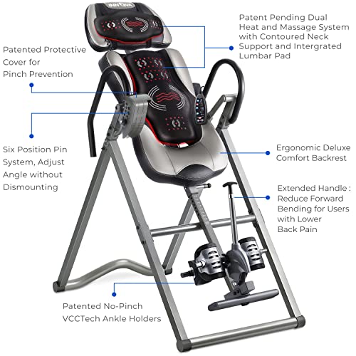 Inversion Table with Heat & Massage - Adjustable Therapy Table