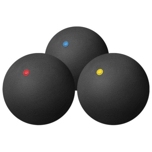NUOBESTY 3 Pack Squash Balls Mixed Speeds, Single Blue Red Yellow Dot Rubber Ball Set, Training Practice Racquetball for Beginners to Advanced Players, Competition, Sports Accessories
