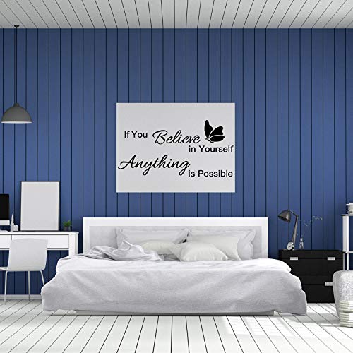 Inspirational Vinyl Wall Quote Stickers - Motivational Butterfly Decals