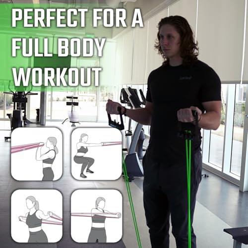 Gorilla Bow Resistance Bands with Handles 150LBS Heavy Duty Multi-Layer Workout Set