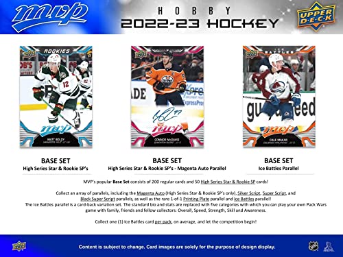 NHL 2022-23 MVP Hockey Trading Card Hobby Box - 20 Packs, Collectible Sports Cards