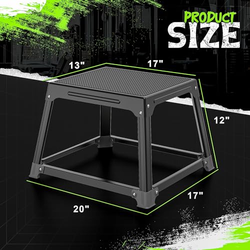 12-Inch Steel Plyometric Jump Box for Home Gym Training