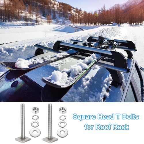 PATIKIL M8 x 65mm T Slot Bolts 8x Square Head T-Bolts with Nuts Washers Stainless 304 for Roof Rack