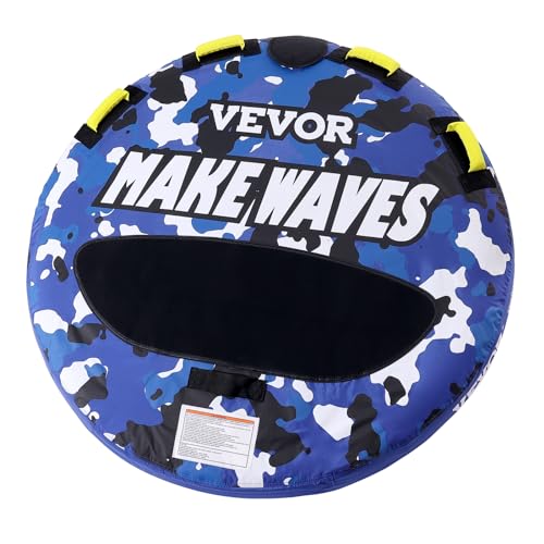 1-2 Riders Inflatable Towable Tube for Boating - Round Blue