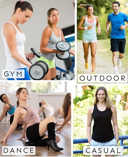 Sexy Basics Women's Everyday Flow Burnout Slub Racer Back Tank 5 Pack – Black, Peach, Veri Peri, Viva Magenta, Navy