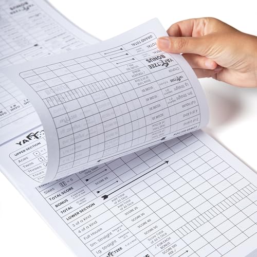 Yahtzee Score Pads - 120 Perforated Sheets, Large Print, 8.5x11" - 1-Pack