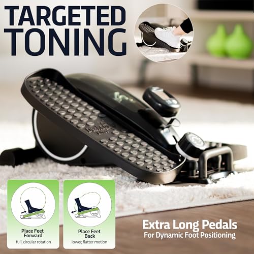 Under Desk Elliptical Machine with Magnetic Resistance - Black