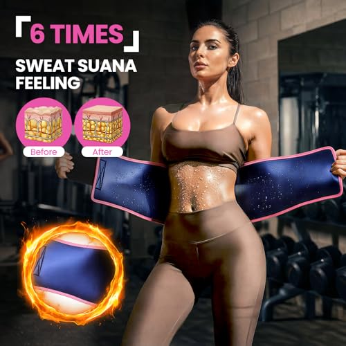 Waist Trainer Sweat Band - Nano Silver Trimmer Belt for Workout - Medium