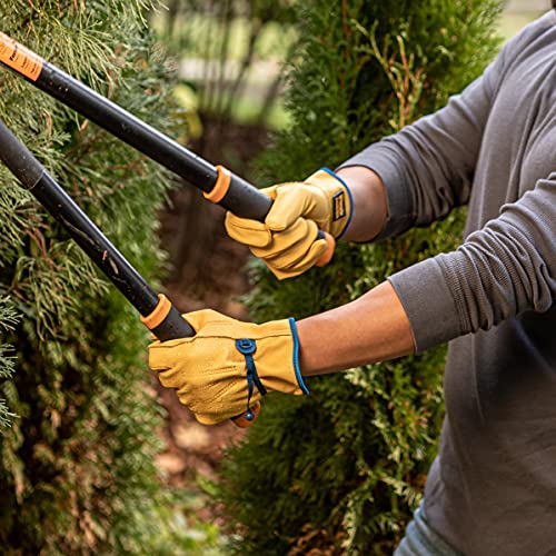 Wells Lamont Men¡¯s Adjustable HydraHyde Full Leather Work Gloves | Water-Resistant | Medium (1164M)