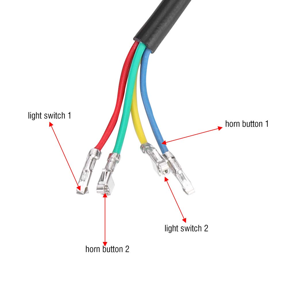 ASHATA E Light Horn Switch, Headlights Horn Button Switch for Electric Mountain E Scooter