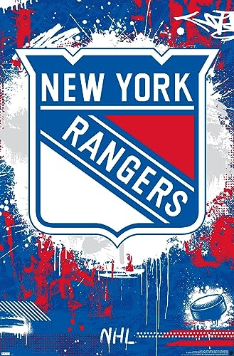 NHL New York Rangers Wall Poster - Maximalist Logo, 22.4 x 34 Inches, Unframed Decor