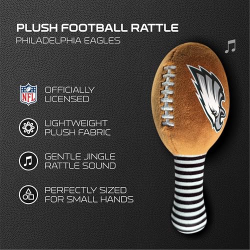 Plush Football Rattle Toy - Soft NFL Baby Rattle for Ages 3+