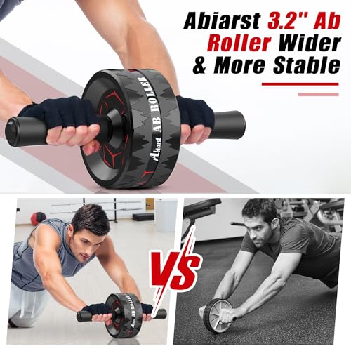 Ab Roller Wheel for Core Strength Training - Ultra-Wide Design, Black