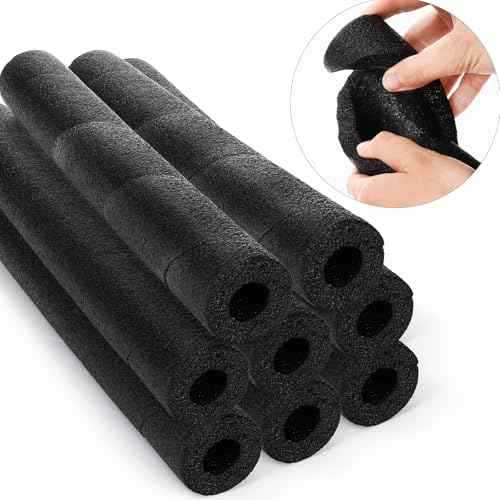 Okllen 8 Pcs Pipe Insulation Foam Tube, 15.7 Inches Black Pool Noodles Foam Pipe Covers, Roll Bar Padding for Outdoor Indoor Swimming Pool Handle Water Pipe Pipeline
