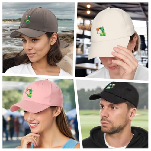 Raylarnia Kermit The Frog Embroidered Ball Cap - One Size-Medium Grey