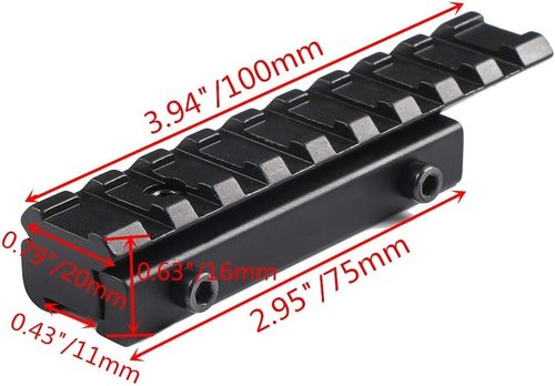 M1SURPLUS Adapter Rail Mount - Converts 3/8" Dovetail Grooves to Accept 7/8" Weaver/Picatinny Style Scopes and Accessories Fits Mossberg 702 802 Henry Arms 22 Lever Action Rimfire Rifle