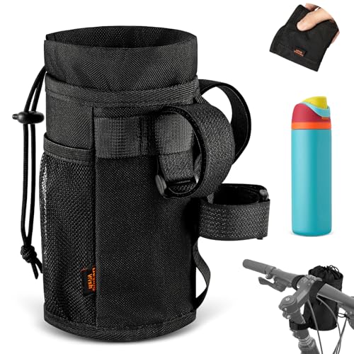 Ultra Thin Bike Water Bottle Holder - 24-32oz Lightweight Black