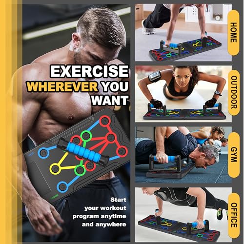 15-in-1 Push Up Board - Multi-Functional Home Workout Equipment - Black