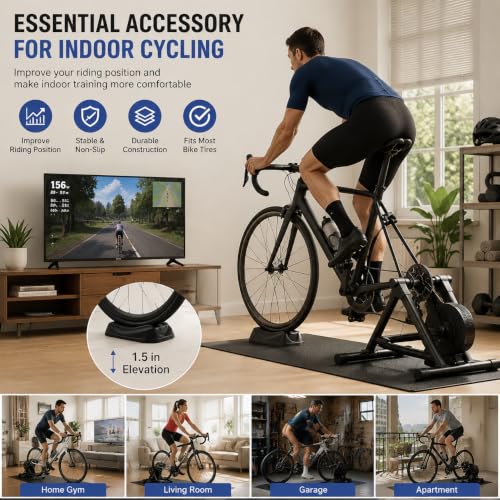 Bike Trainer Front Wheel Block for Indoor Cycling - 1.5" Riser