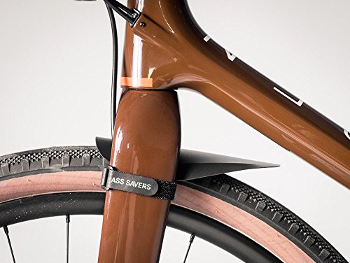 Ass Savers Mudder Mini - Black, Bicycle Mudguard for Face & Headset Protection, Easy & Secure Fit with Anti-Slip Straps, Fits All Cross & Gravel Forks, for Tire Widths 32-55mm, Small & Lightweight